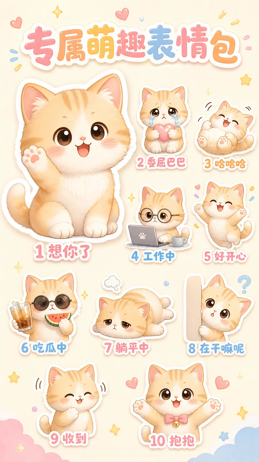 スタンプポスター 10表情