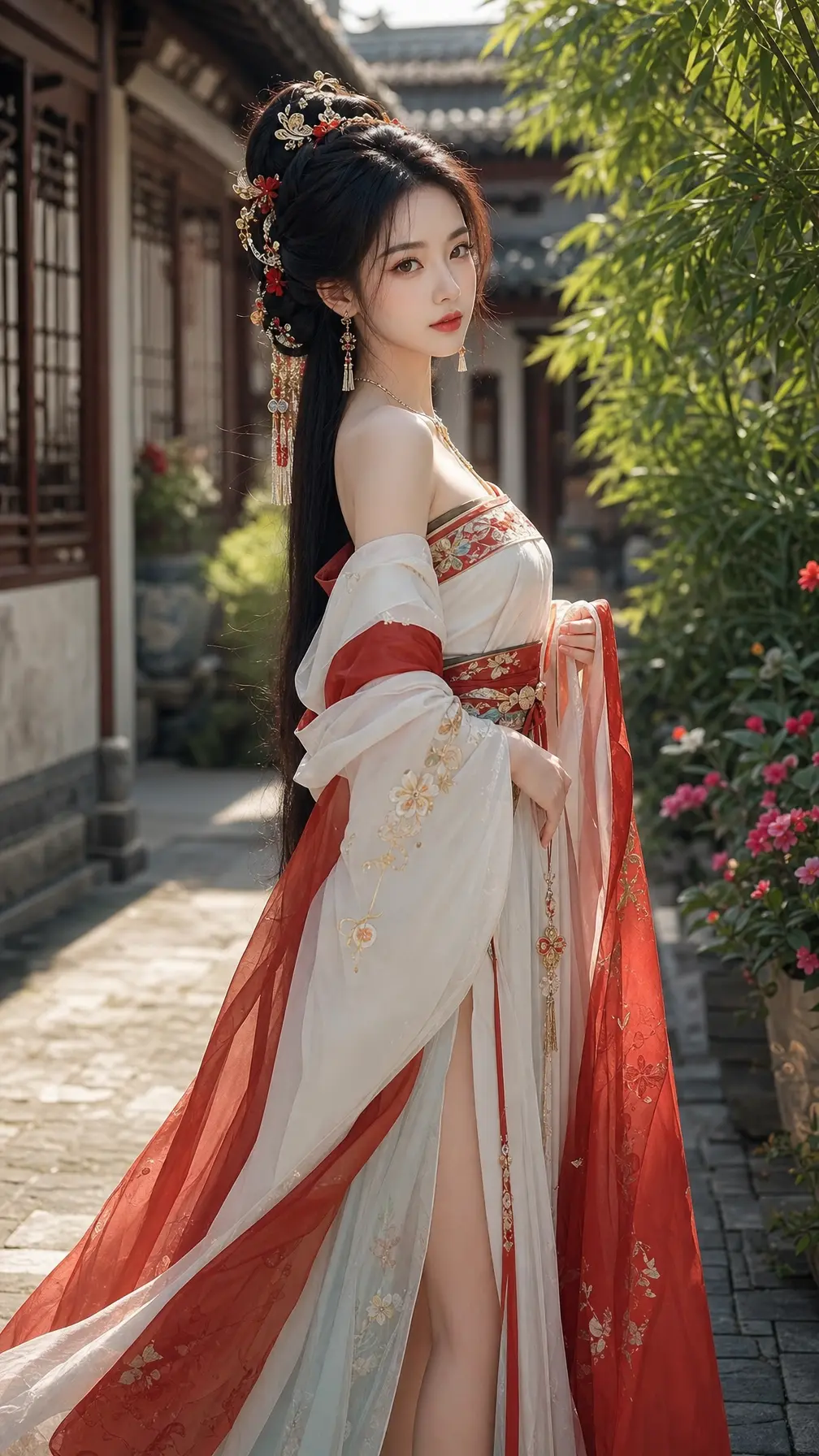 汉服写真 庭院浅景深人像