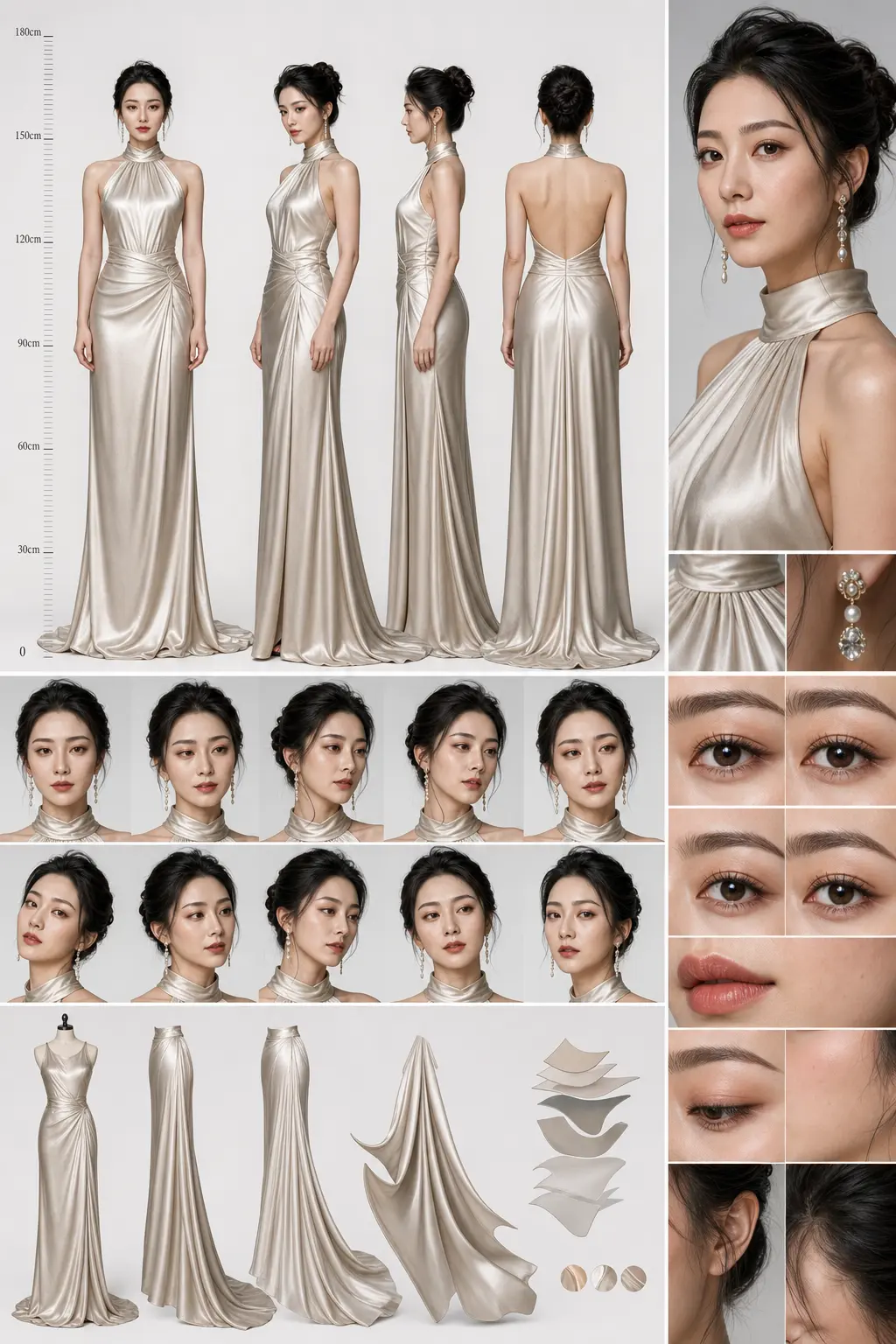 角色设定表 丝绸礼服女性主角