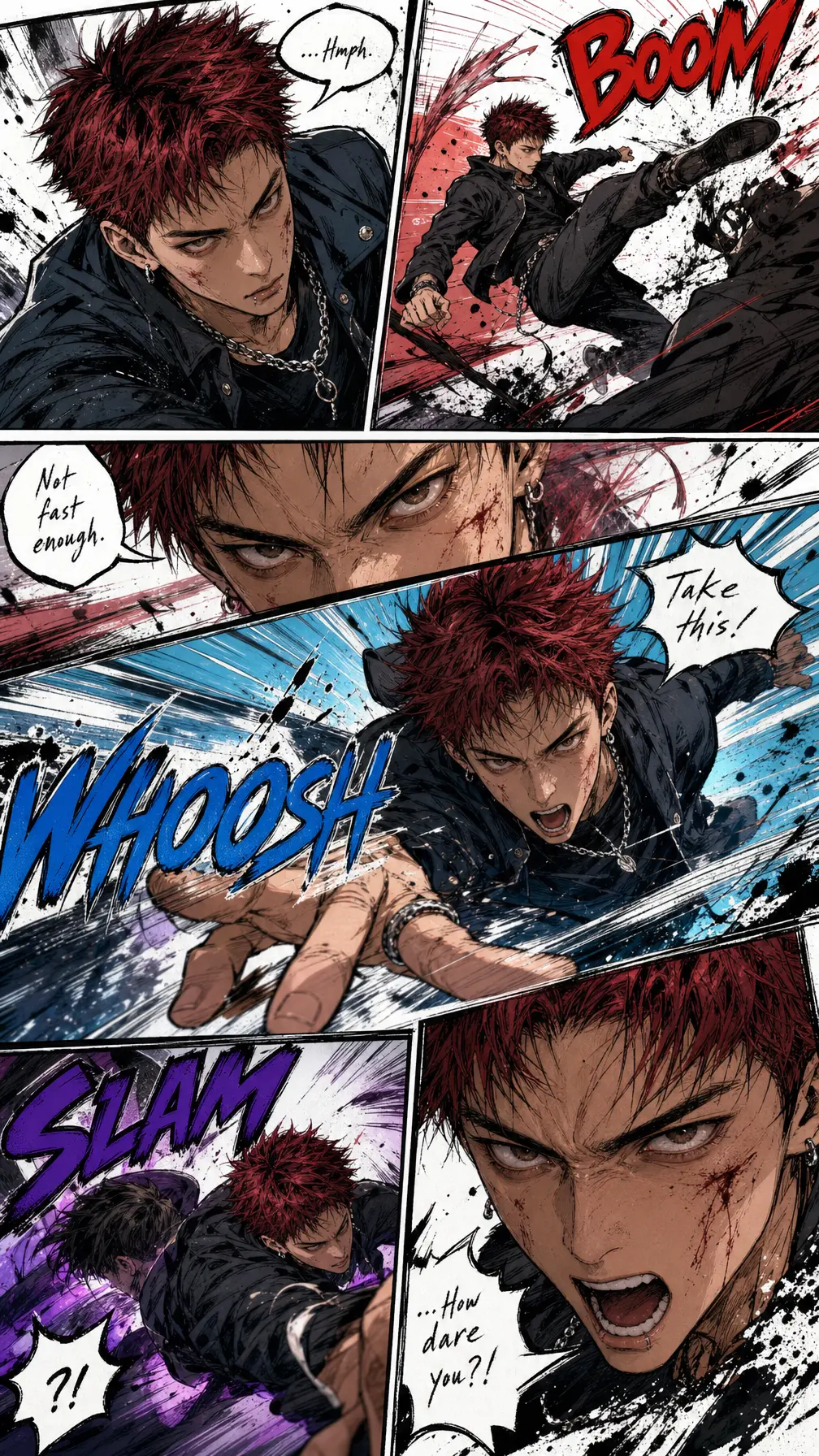 漫画插画 冲击框