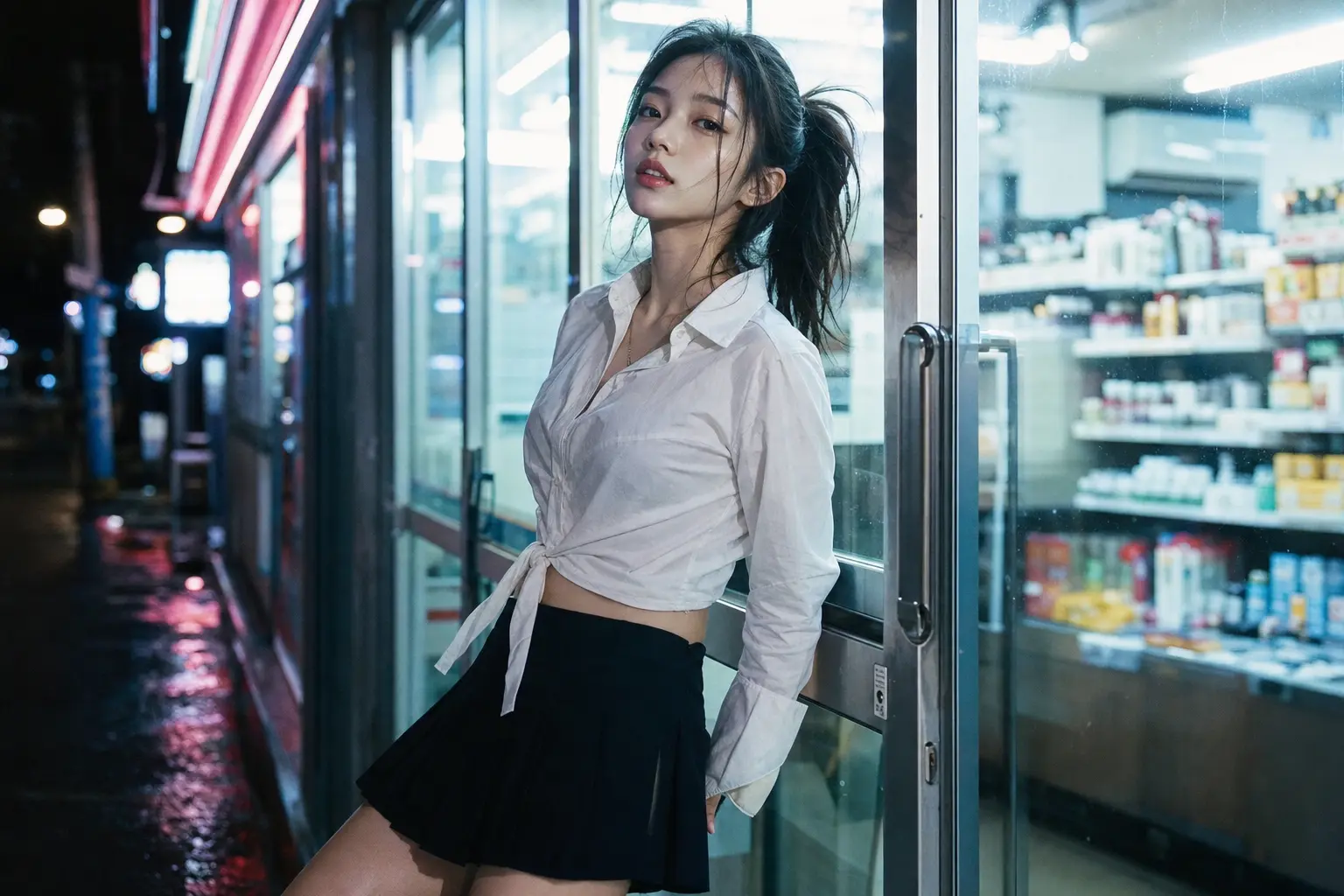 胶片人像 深夜便利店荧光灯