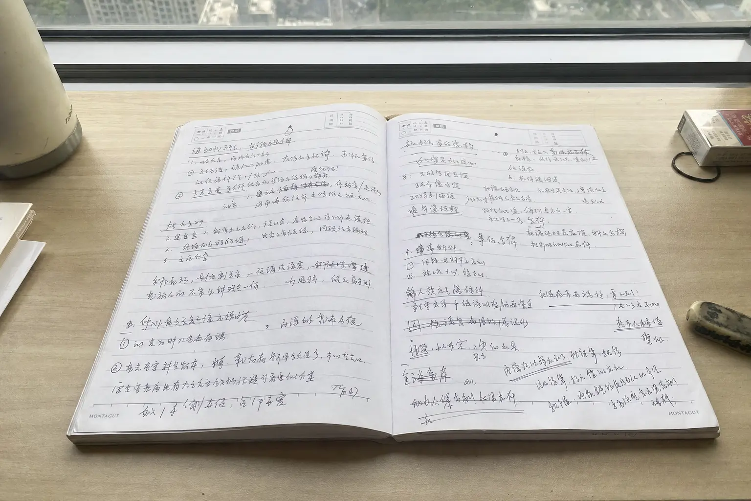 桌面摄影 窗边手写笔记