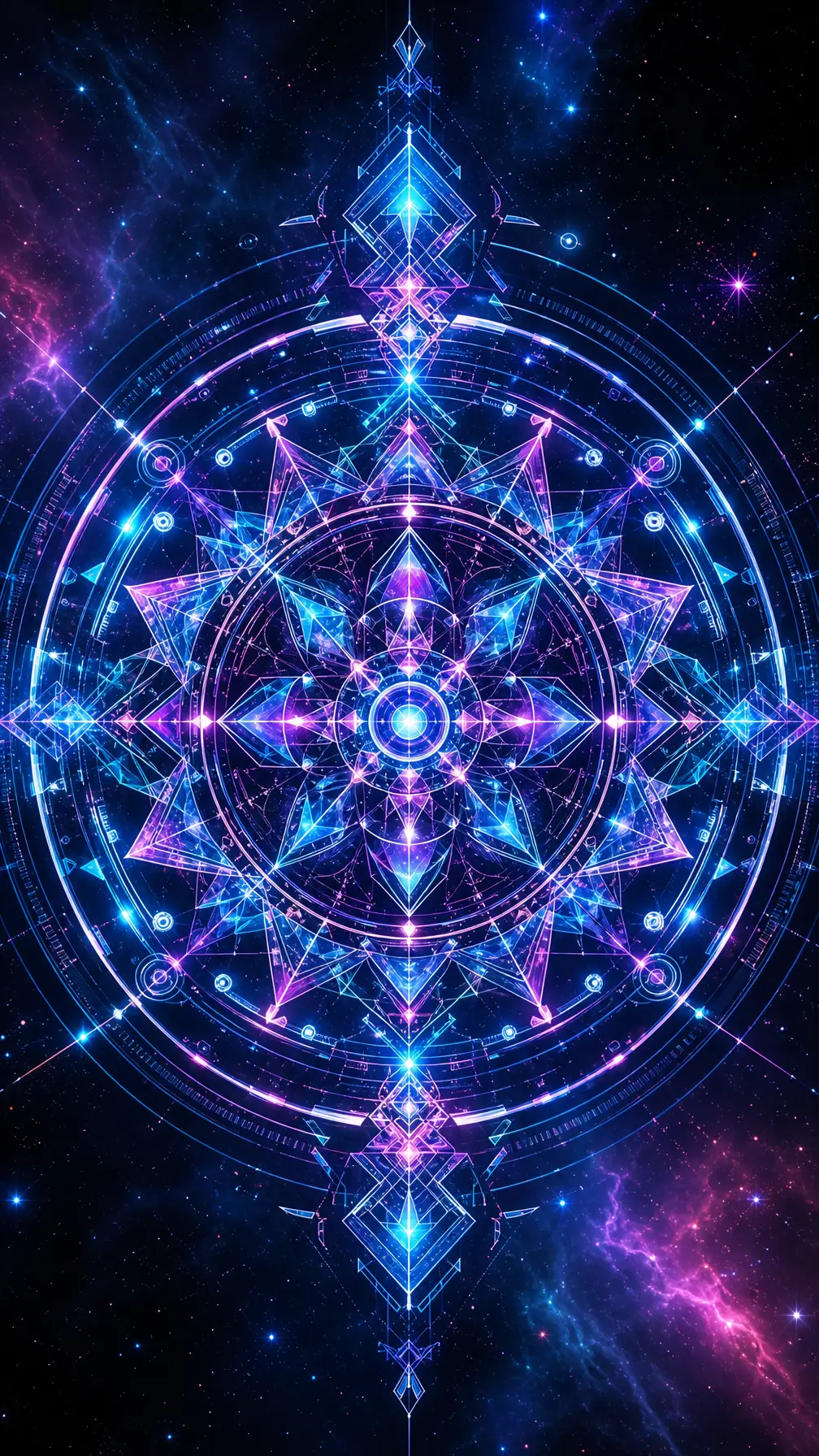 曼陀罗图案 全息霓虹