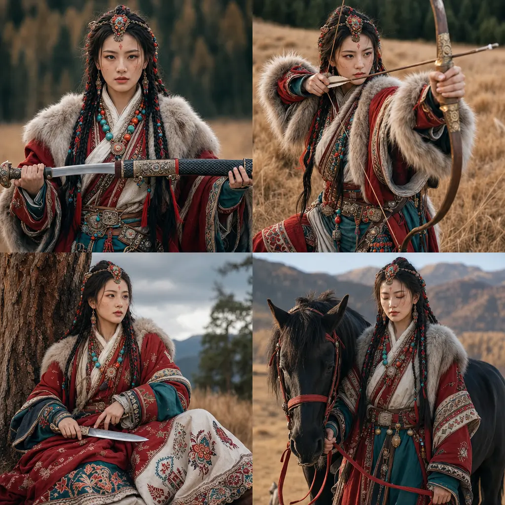 Portrait Photography Nomadic Grassland Warrior