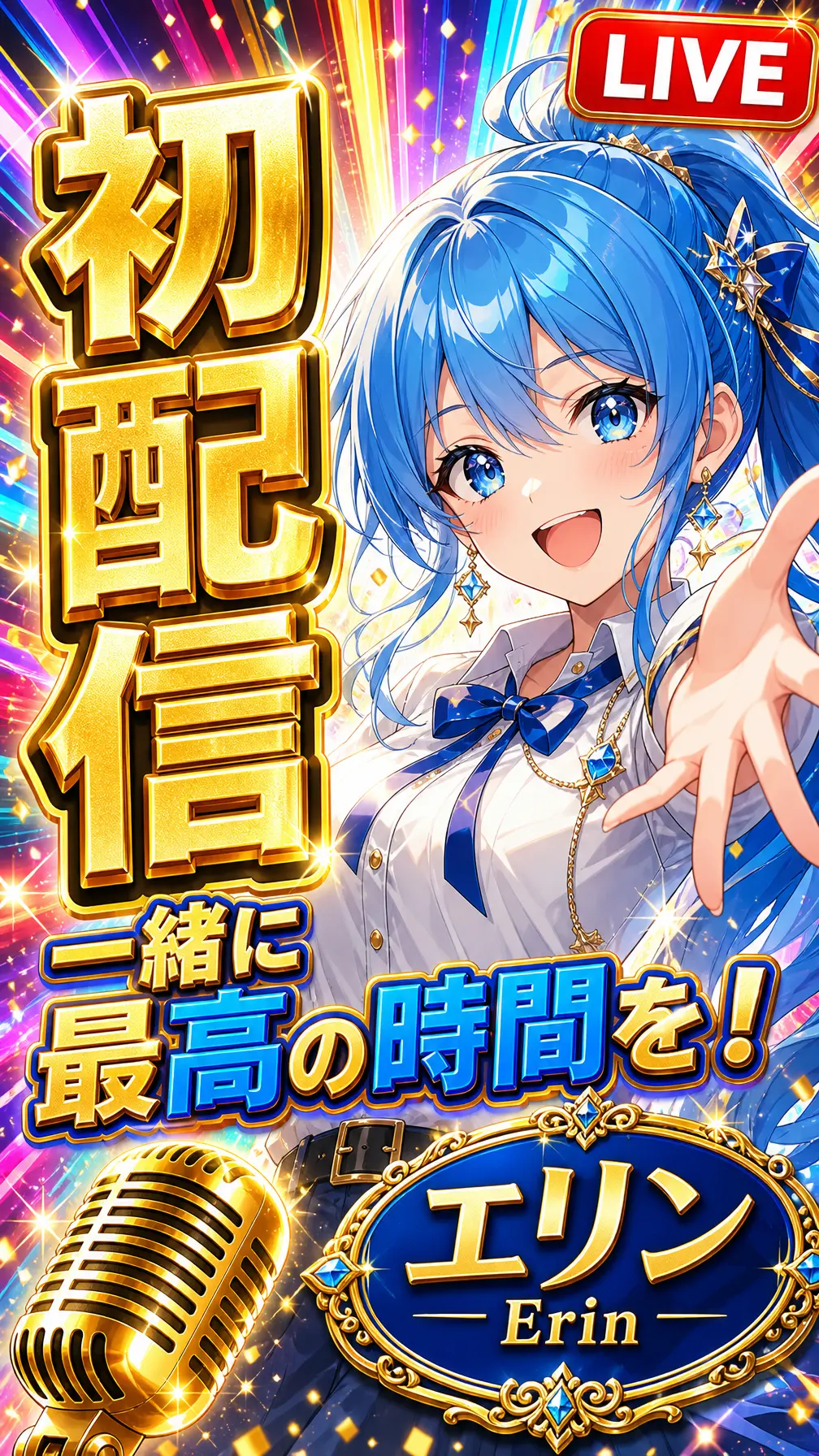 VTuber封面 金色麦克风