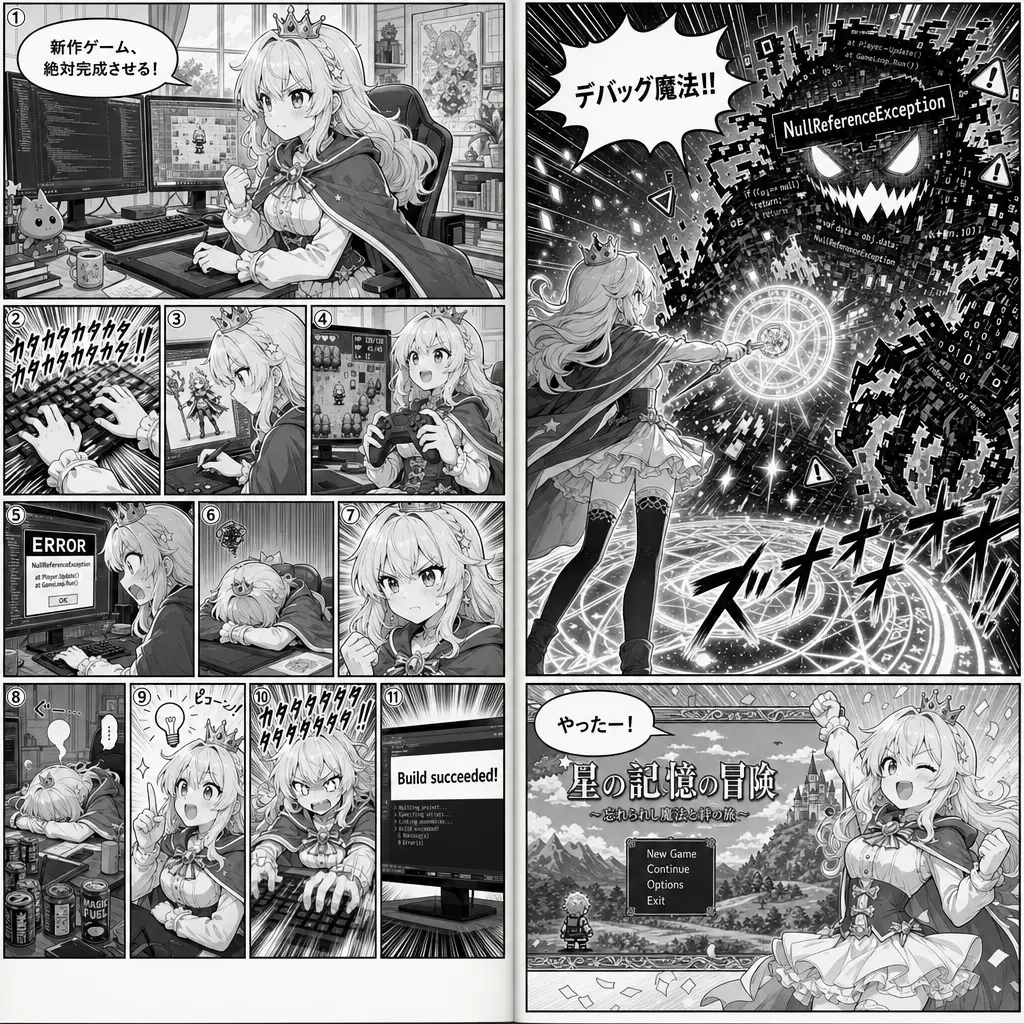 漫画跨页 魔法调试代码怪物