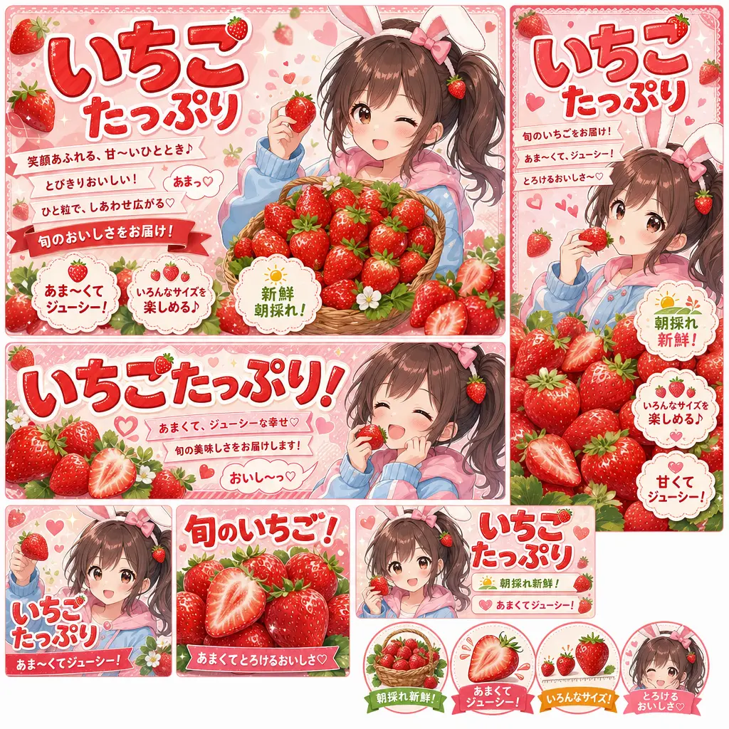 宣传横幅 草莓兔耳少女