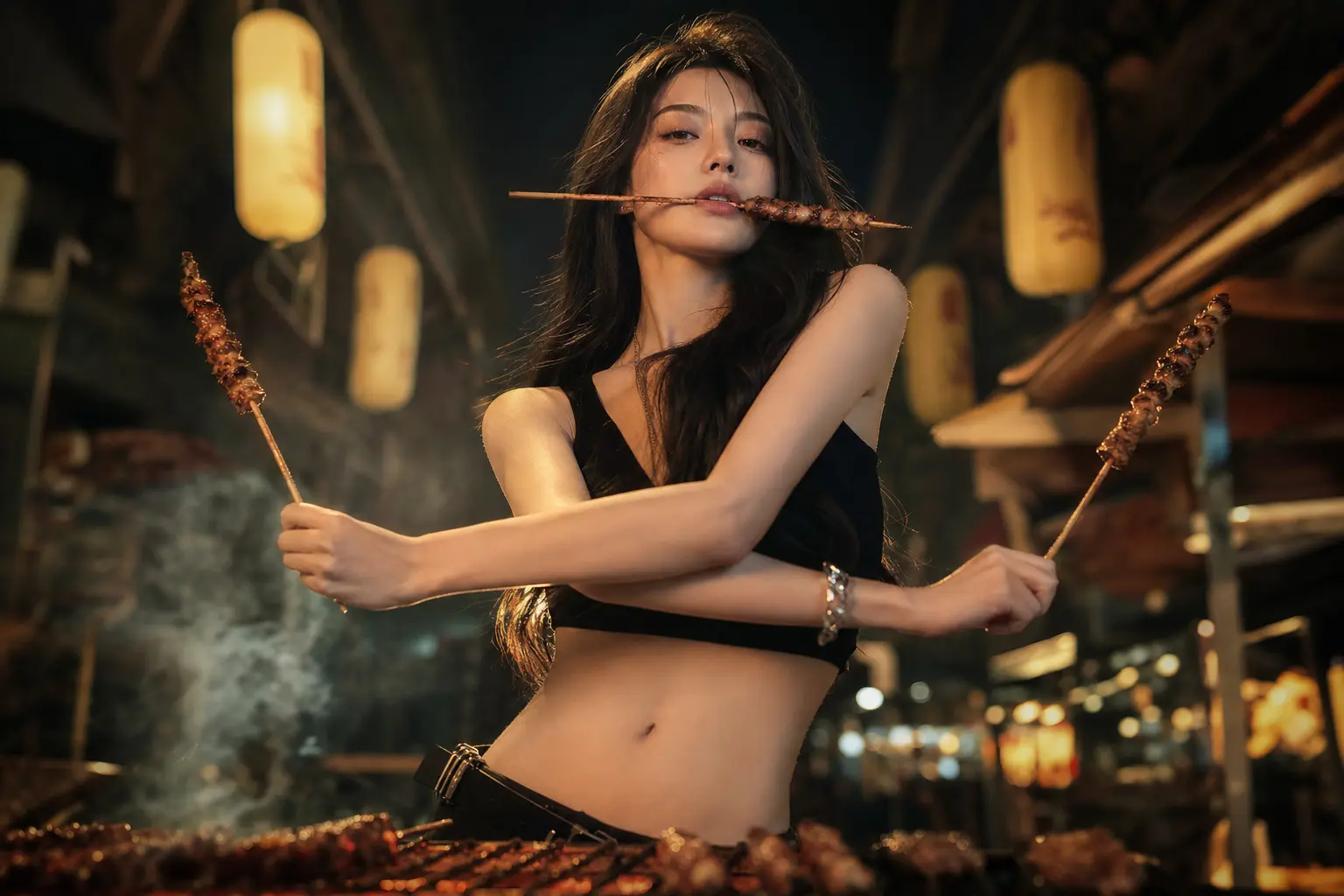 时尚人像 烧烤三刀流