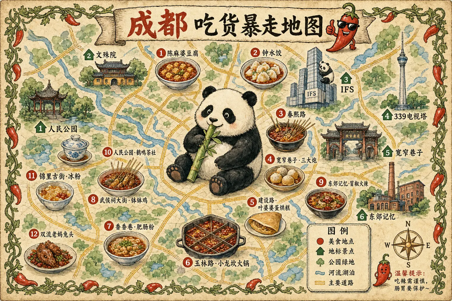 信息图 成都吃货地图