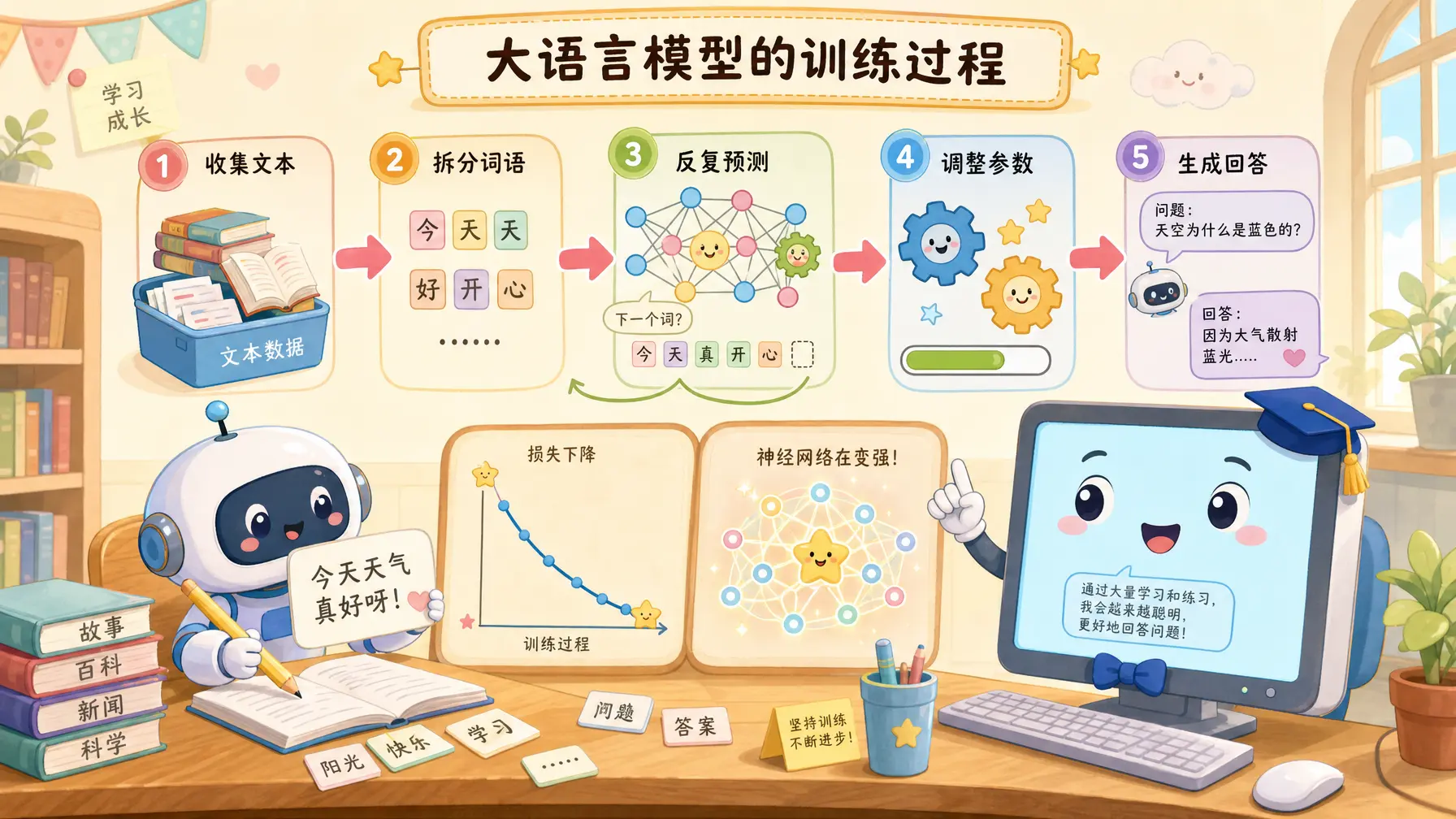 信息图 可爱大模型训练