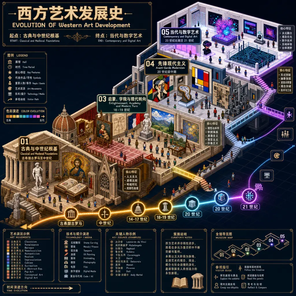 像素插画 西方艺术史