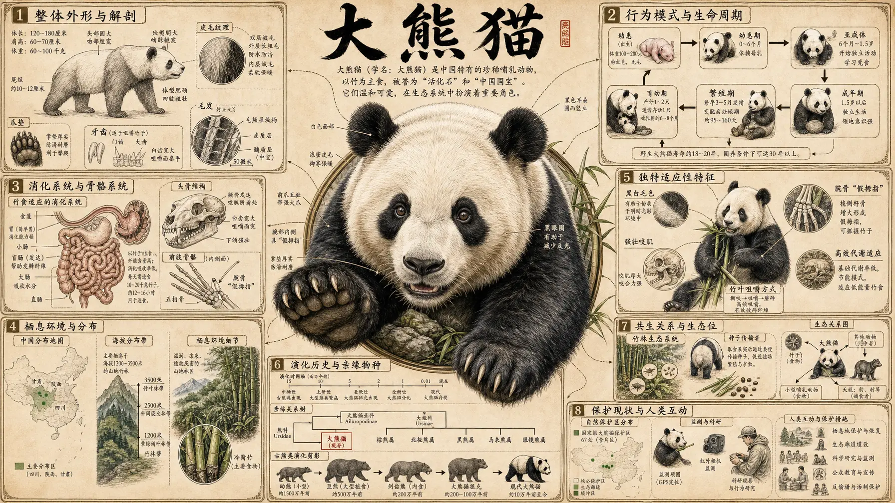 信息图 复古科学手绘
