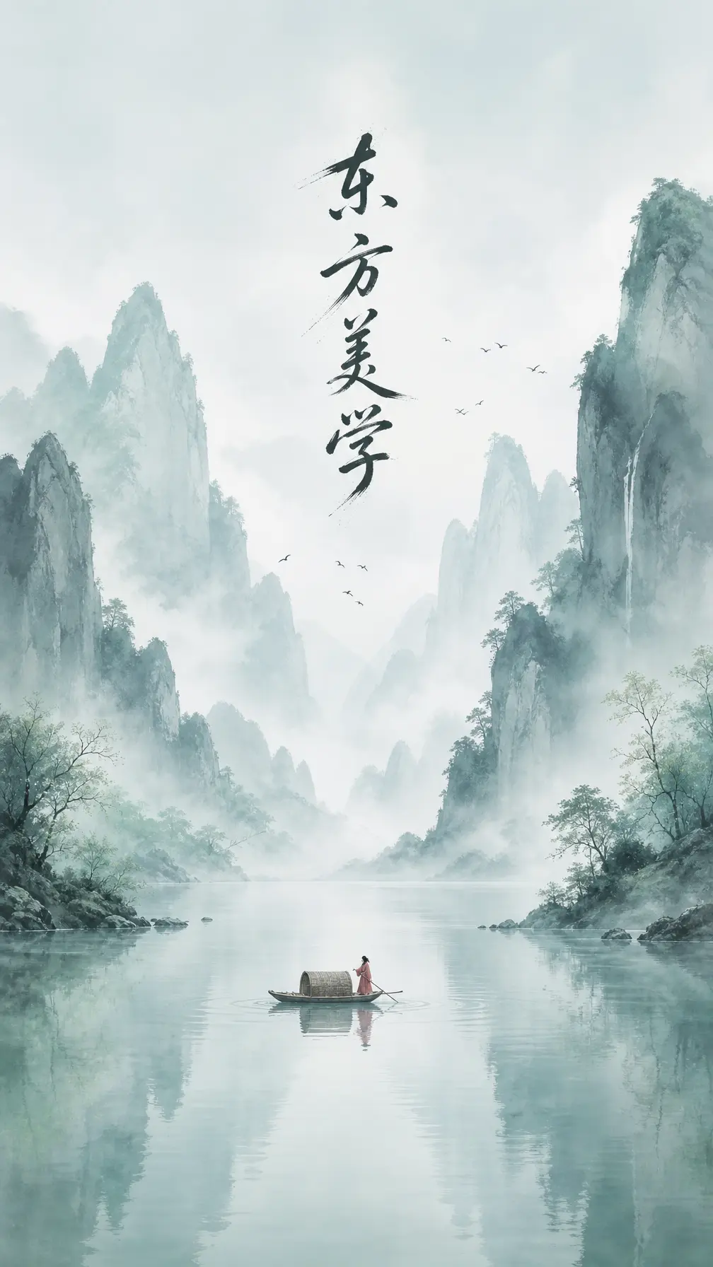 海报 春日晨雾山水