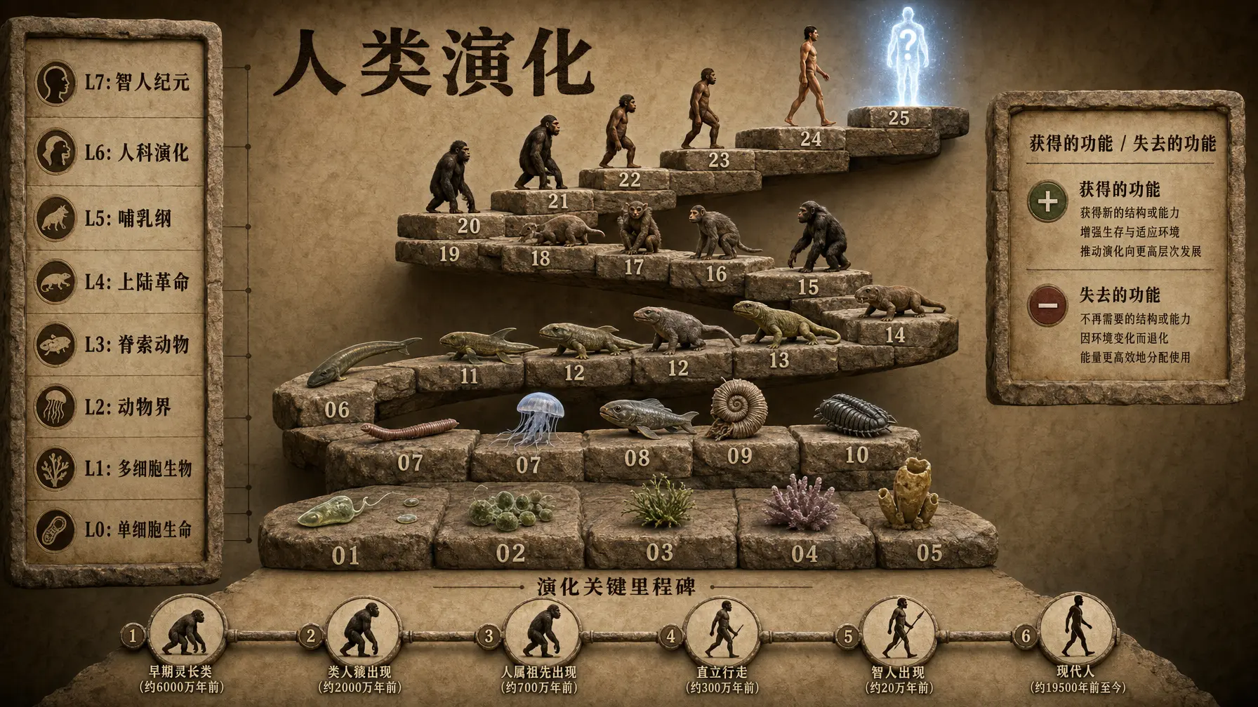 信息图 3D演化石阶