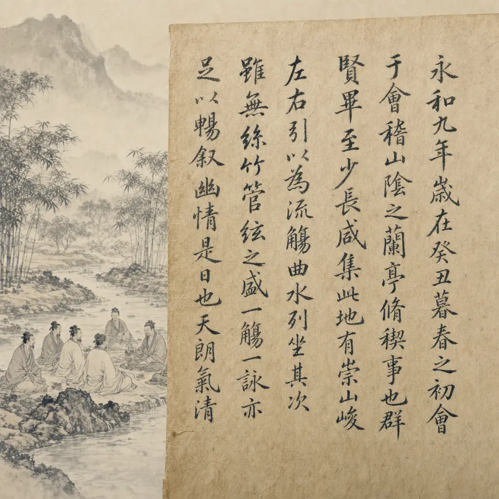 书法帖 兰亭集序意境背景