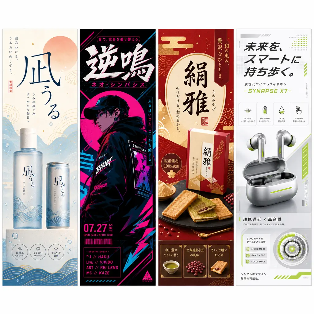 广告 日式潮流四格
