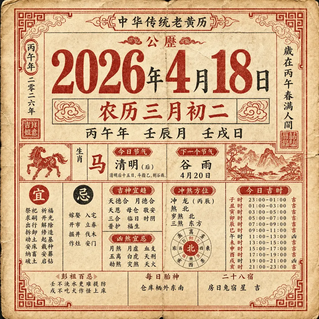 老黄历 2026年4月18日