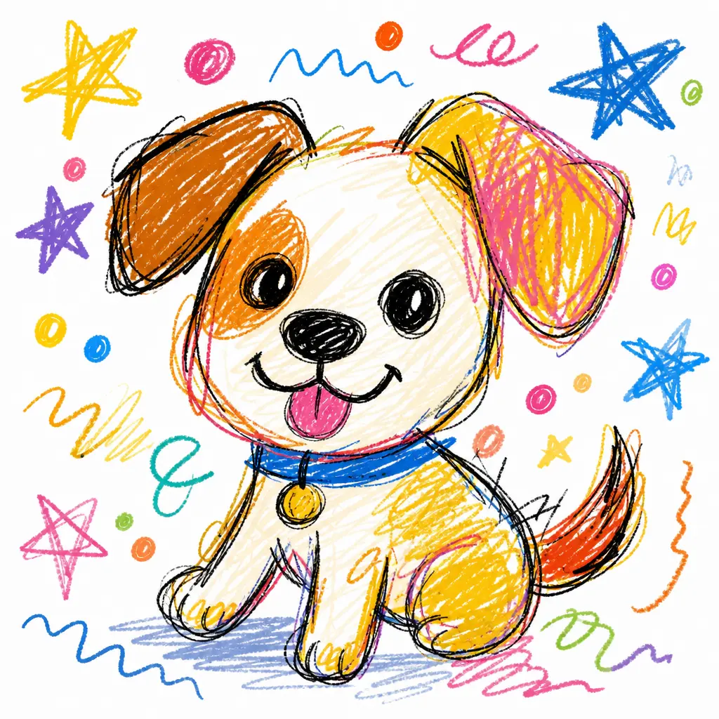 插画 潦草涂鸦小狗