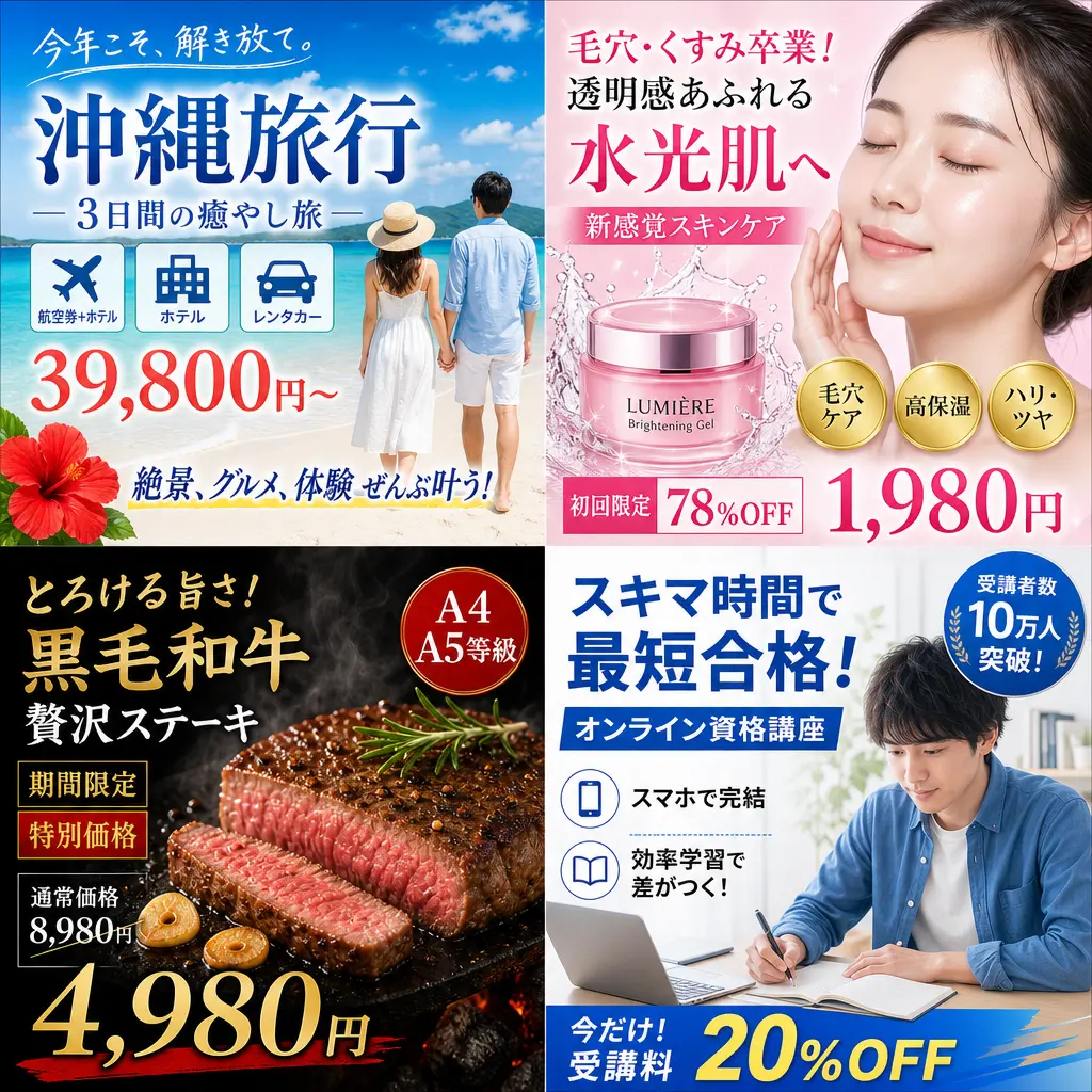 数字广告 日本2x2网格