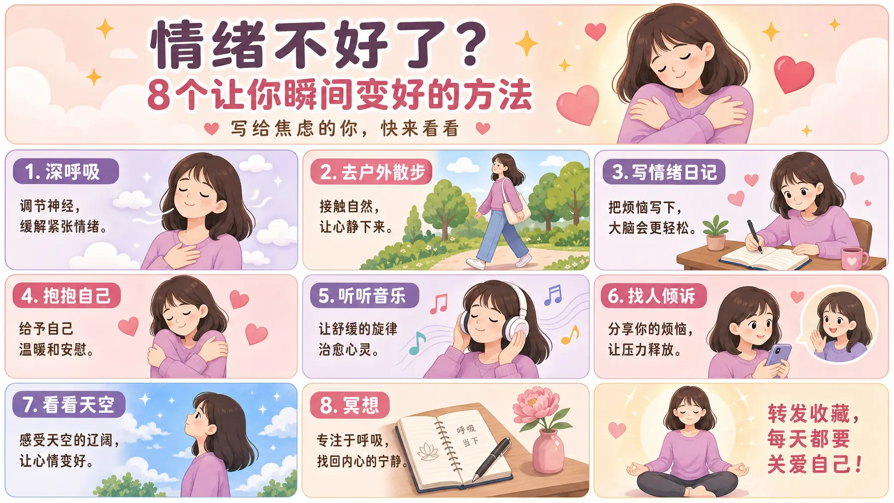 信息图 情绪自救8法