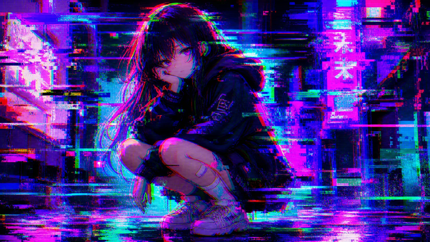 插画 故障RGB分离