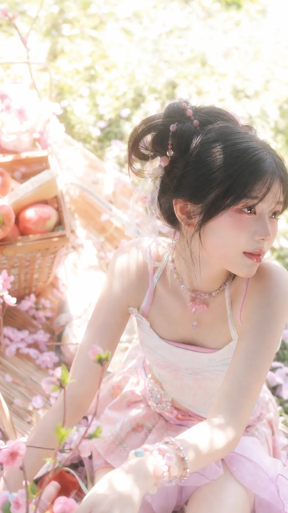 妆容摄影 夏日逆光桃粉妆