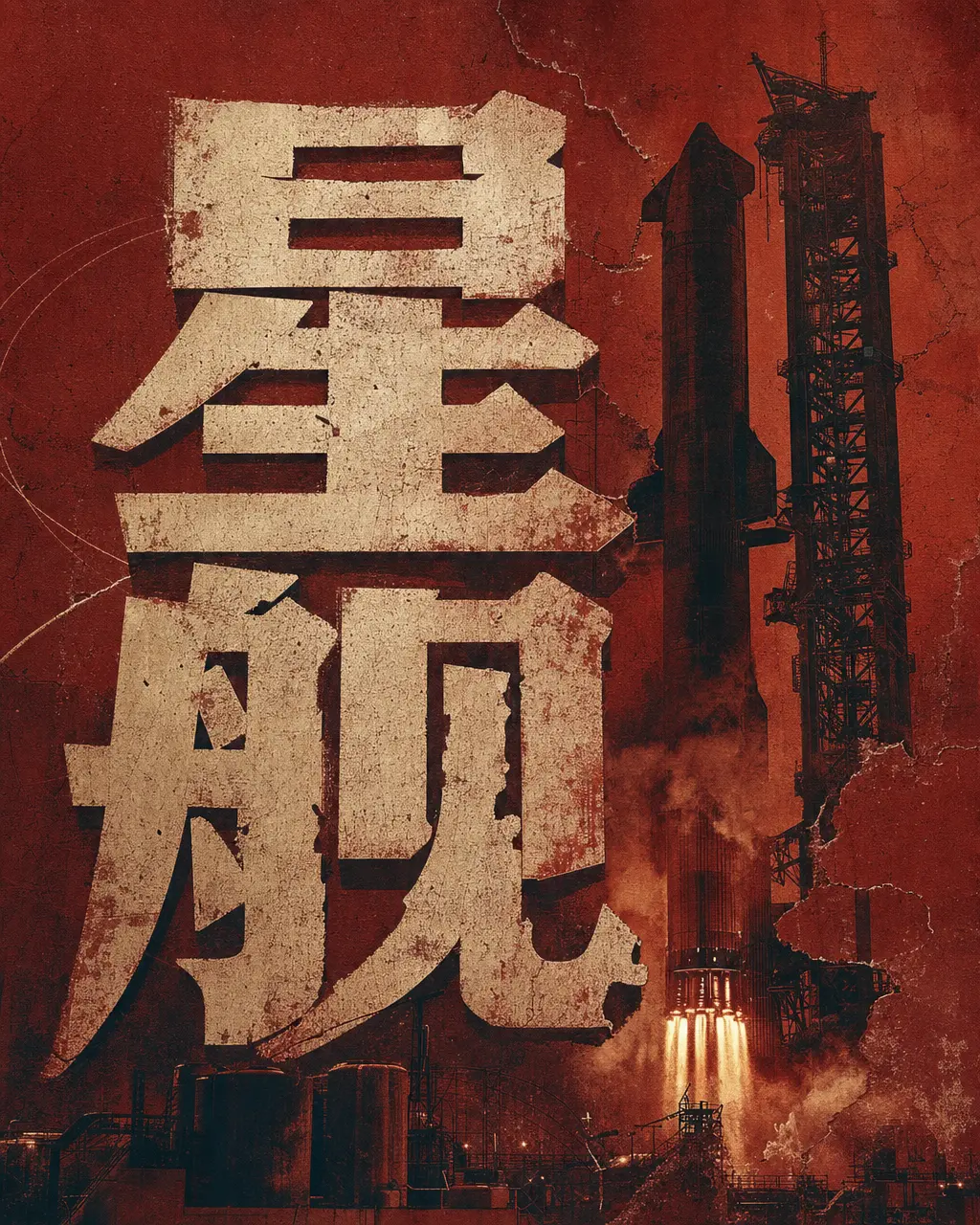 自媒体封面 SpaceX拓印巨字