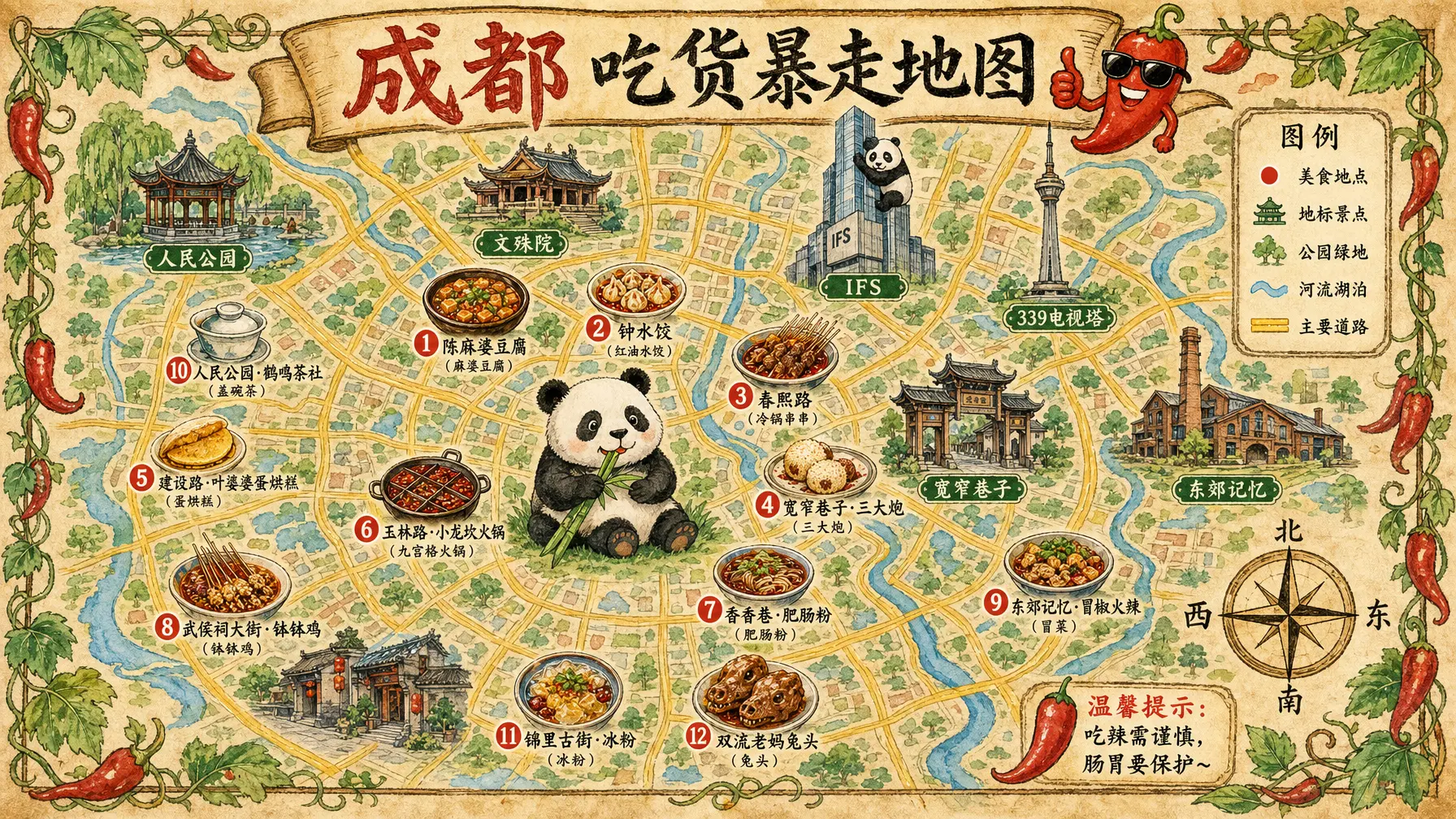 信息图 成都吃货暴走地图
