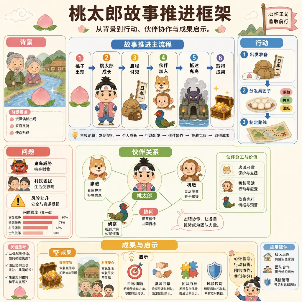 信息图 桃太郎ponchi-e图表