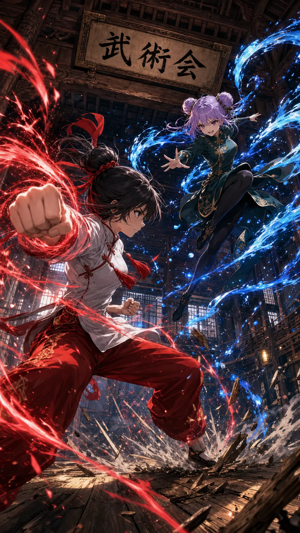 插画 少女道场武斗