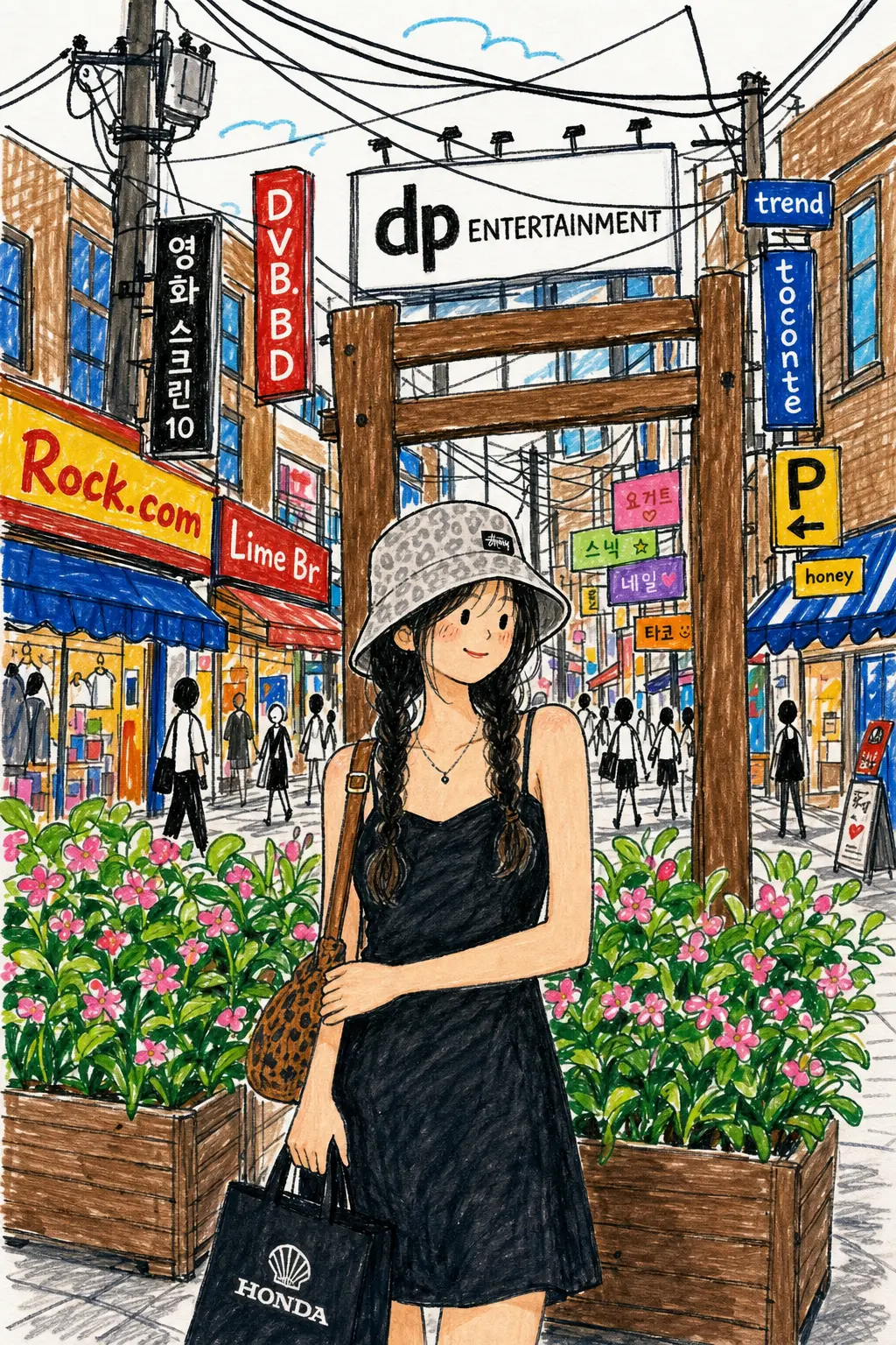 手绘 旅行日记街景