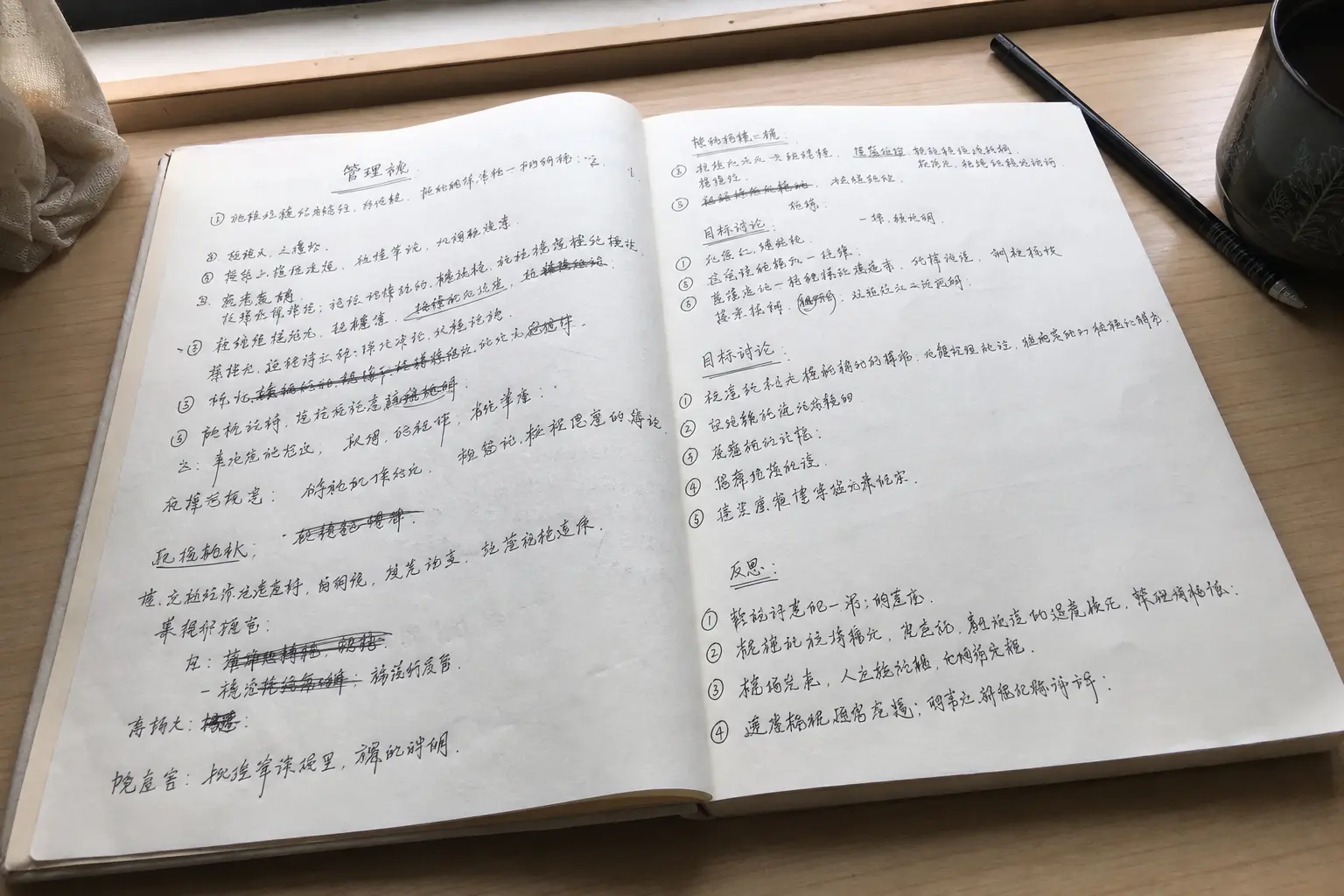 笔记本 窗边手写笔记